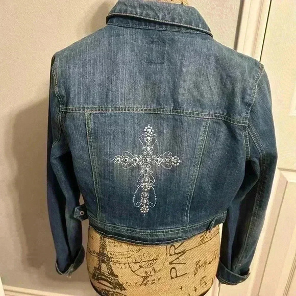 Biker - Jean jacket for woman size extra large says Harley girl - NWOT - Picture 3 of 4